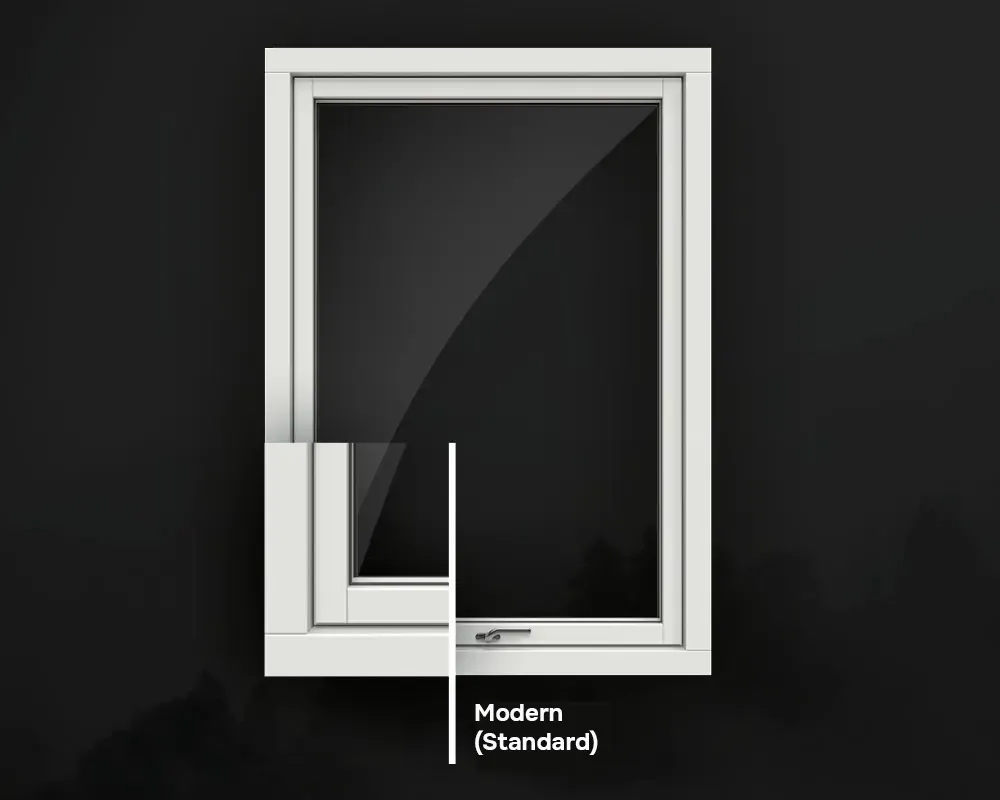Modern profil (standard) – rak med 3 mm rundning